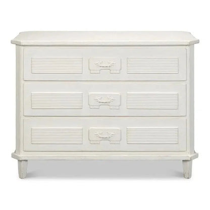Altus Commode Antique White Three Drawers Chest - LOOMLAN - Sarreid - Chests