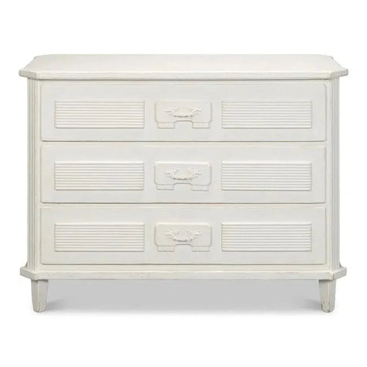 Altus Commode Antique White Three Drawers Chest - LOOMLAN - Sarreid - Chests