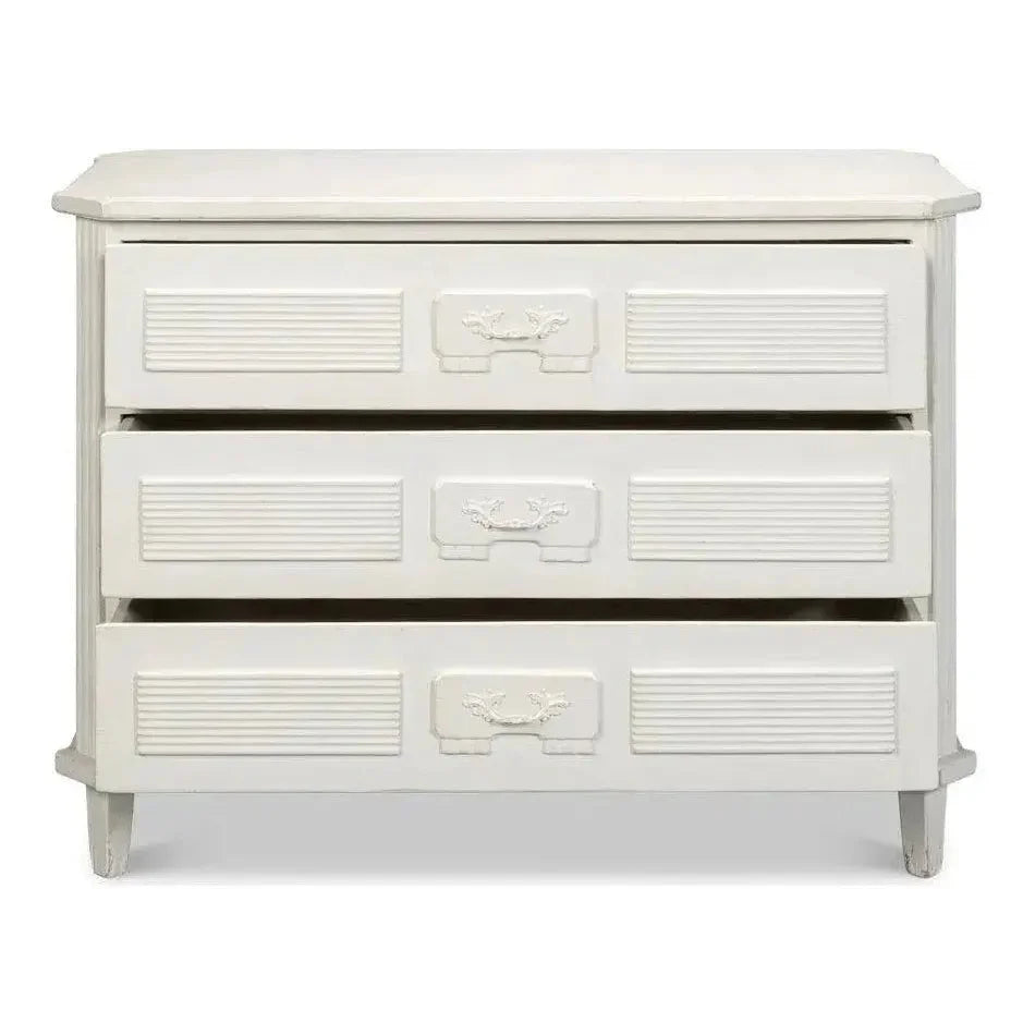 Altus Commode Antique White Three Drawers Chest - LOOMLAN - Sarreid - Chests
