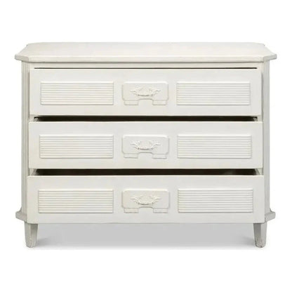 Altus Commode Antique White Three Drawers Chest - LOOMLAN - Sarreid - Chests