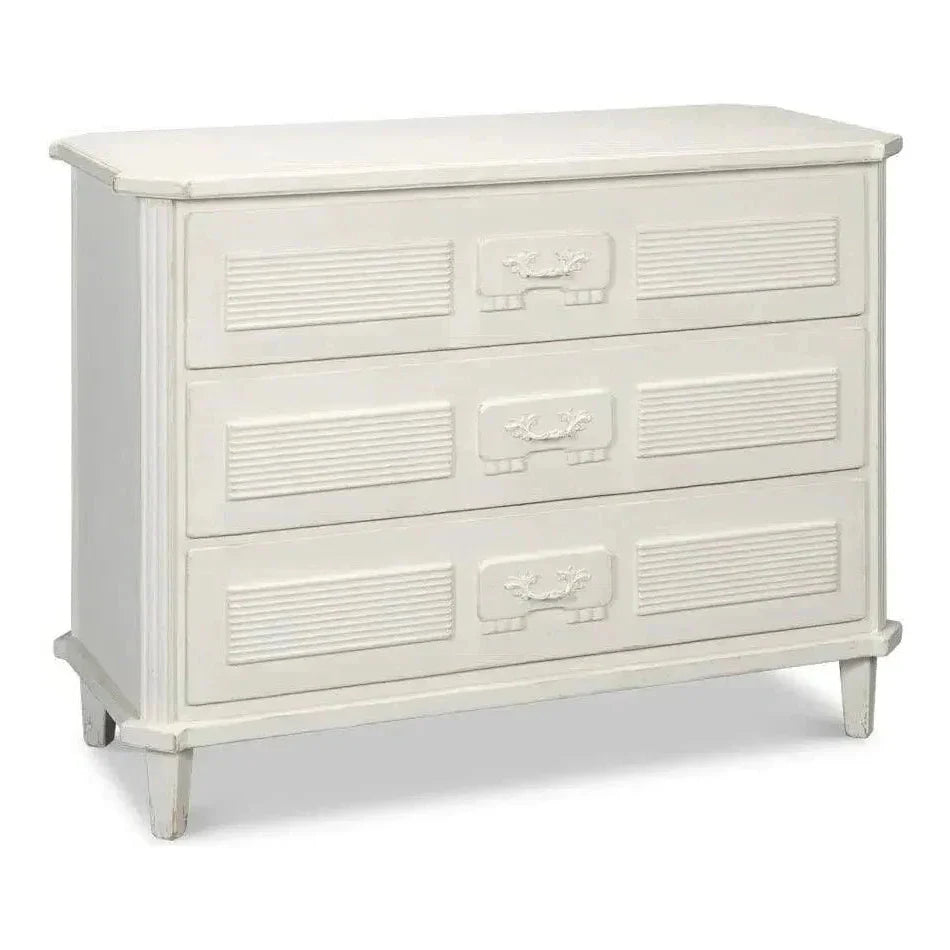 Altus Commode Antique White Three Drawers Chest - LOOMLAN - Sarreid - Chests