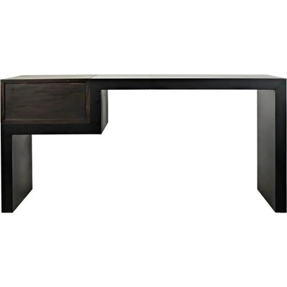 Alvaro Desk, Black Steel with Ebony Walnut-Home Office Desks-Noir-LOOMLAN
