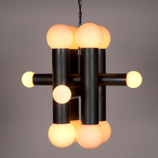 Amadeus Industrial Steel Black Chandelier - LOOMLAN - Noir - Chandeliers