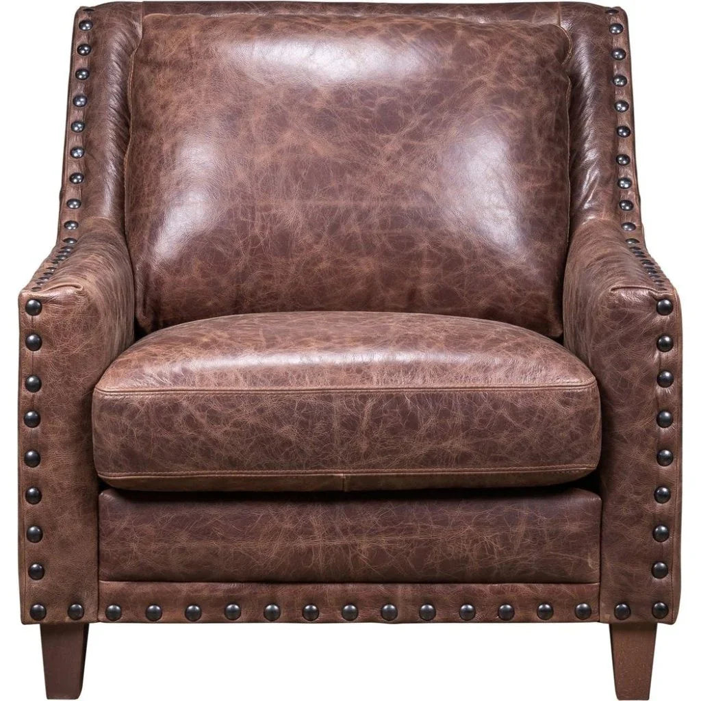 Amalfi Leather Italian Design Chair - LOOMLAN - Olivia + Quinn - Club Chairs