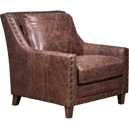 Amalfi Leather Italian Design Chair - LOOMLAN - Olivia + Quinn - Club Chairs