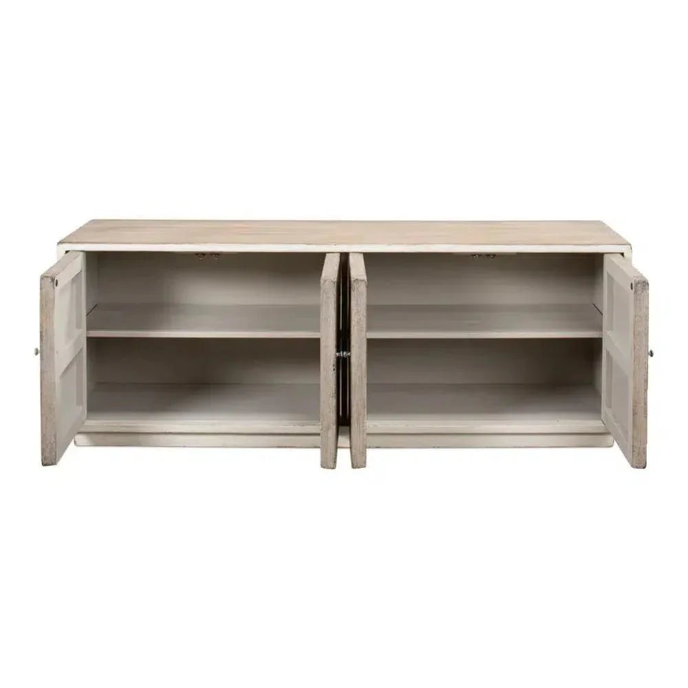 Amalia TV Stand Antique White - LOOMLAN - Sarreid - TV Stands & Media Centers