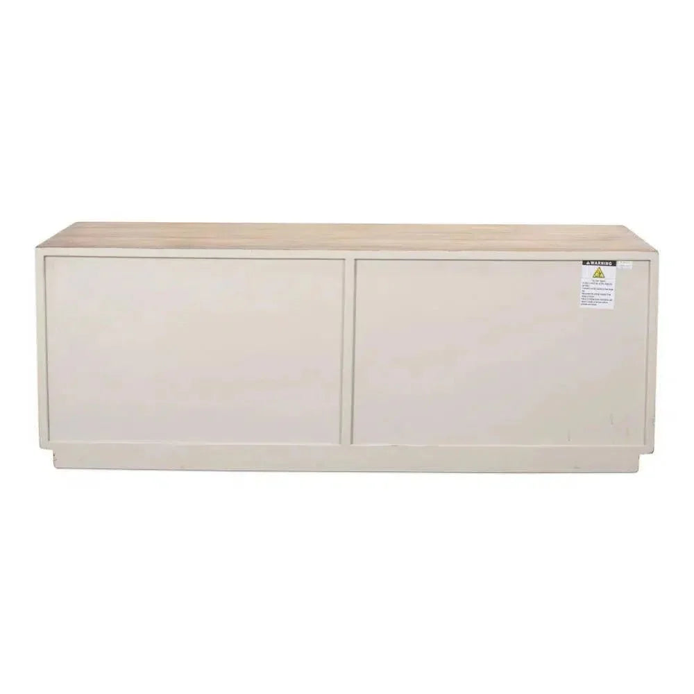 Amalia TV Stand Antique White - LOOMLAN - Sarreid - TV Stands & Media Centers