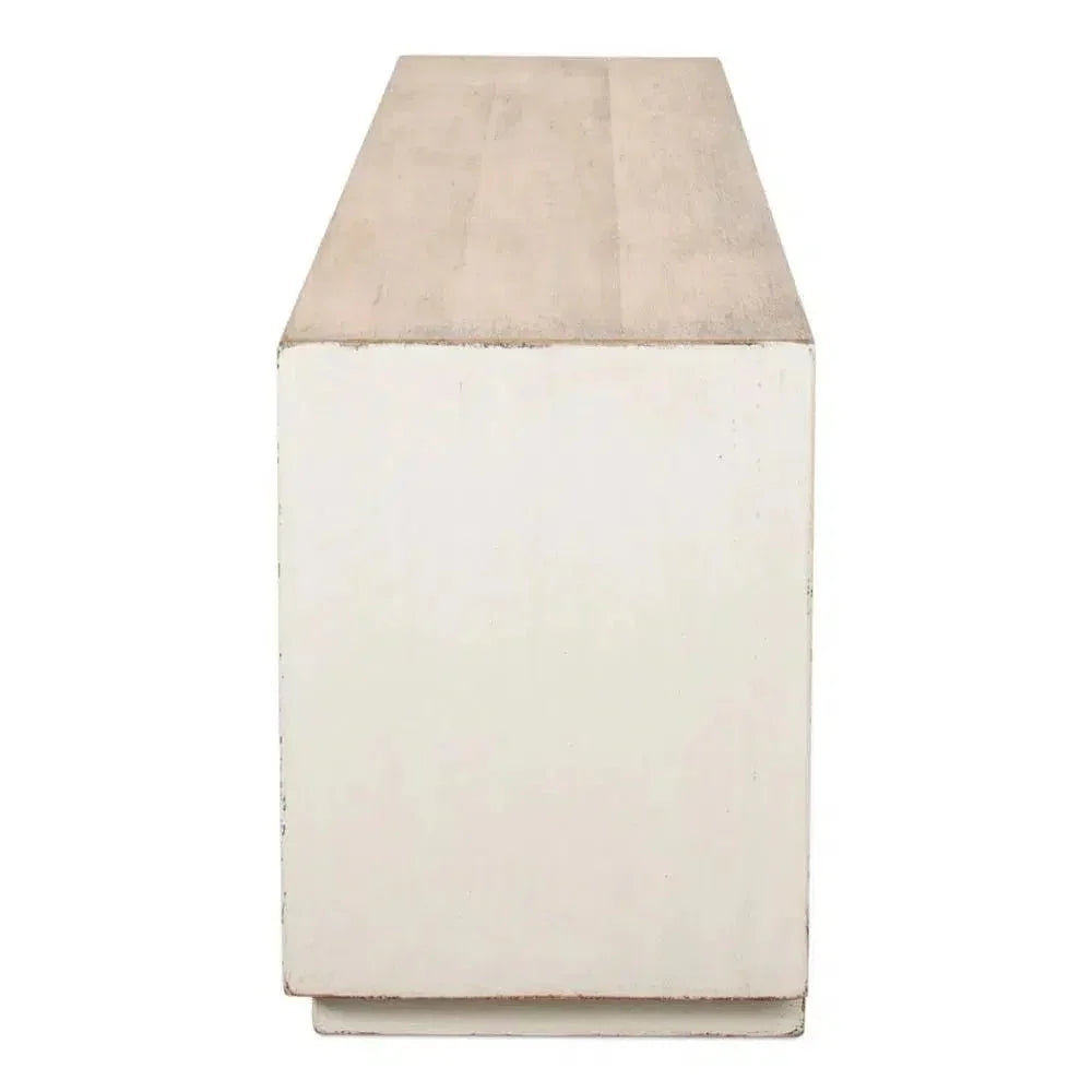 Amalia TV Stand Antique White - LOOMLAN - Sarreid - TV Stands & Media Centers