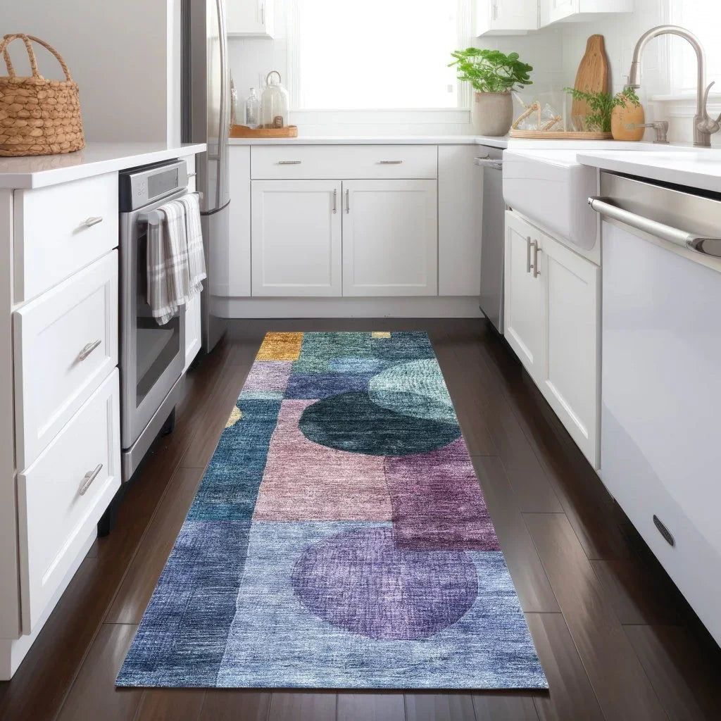 Amara Blue Washable Indoor-Outdoor Rug-Outdoor Rugs-LOOMLAN Rugs-LOOMLAN