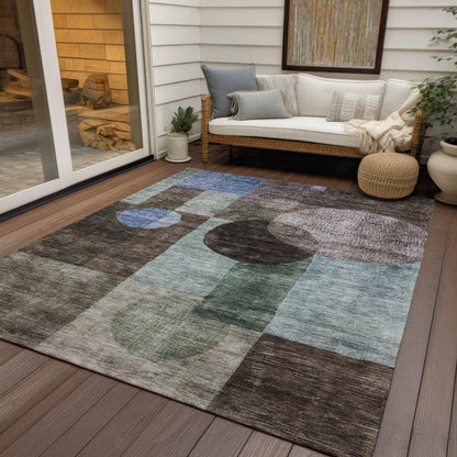 Amara Brown Washable Indoor-Outdoor Rug-Outdoor Rugs-LOOMLAN Rugs-LOOMLAN