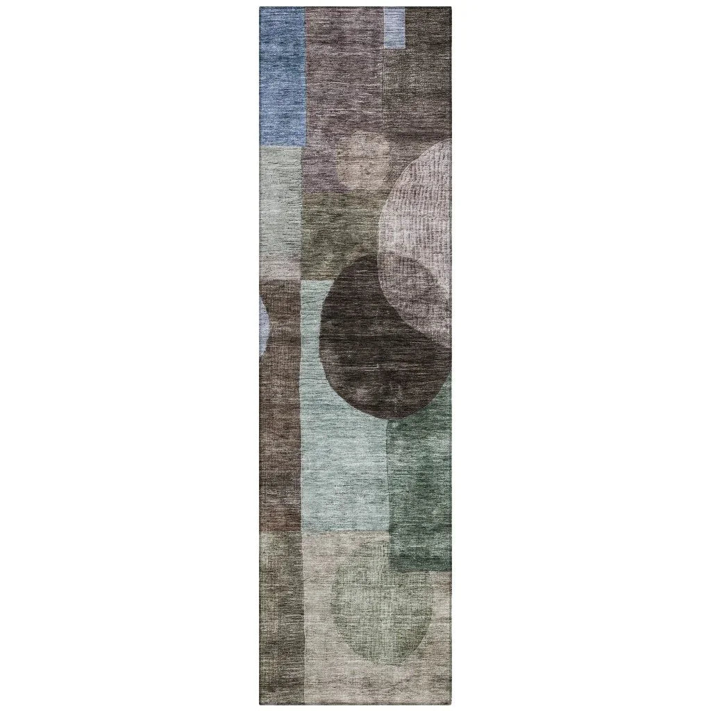 Amara Brown Washable Indoor-Outdoor Rug-Outdoor Rugs-LOOMLAN Rugs-2'3" x 7'6"-LOOMLAN