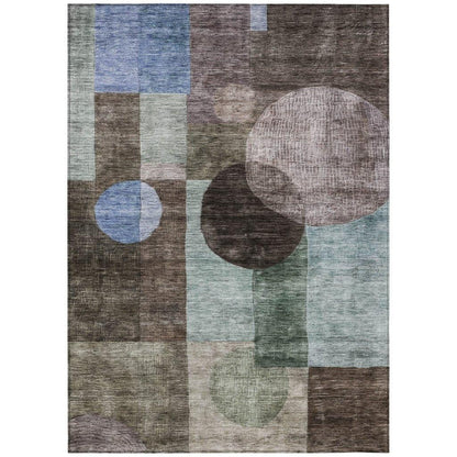 Amara Brown Washable Indoor-Outdoor Rug-Outdoor Rugs-LOOMLAN Rugs-2'6" x 3'10"-LOOMLAN