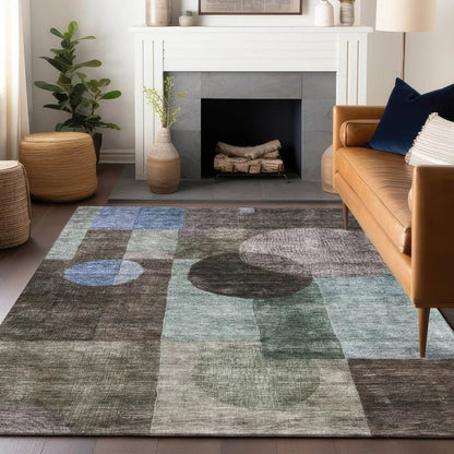 Amara Brown Washable Indoor-Outdoor Rug-Outdoor Rugs-LOOMLAN Rugs-LOOMLAN
