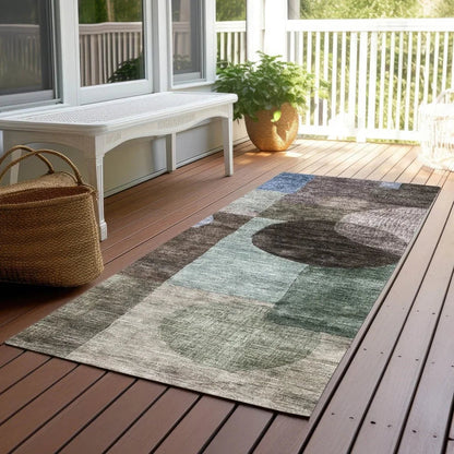 Amara Brown Washable Indoor-Outdoor Rug-Outdoor Rugs-LOOMLAN Rugs-LOOMLAN