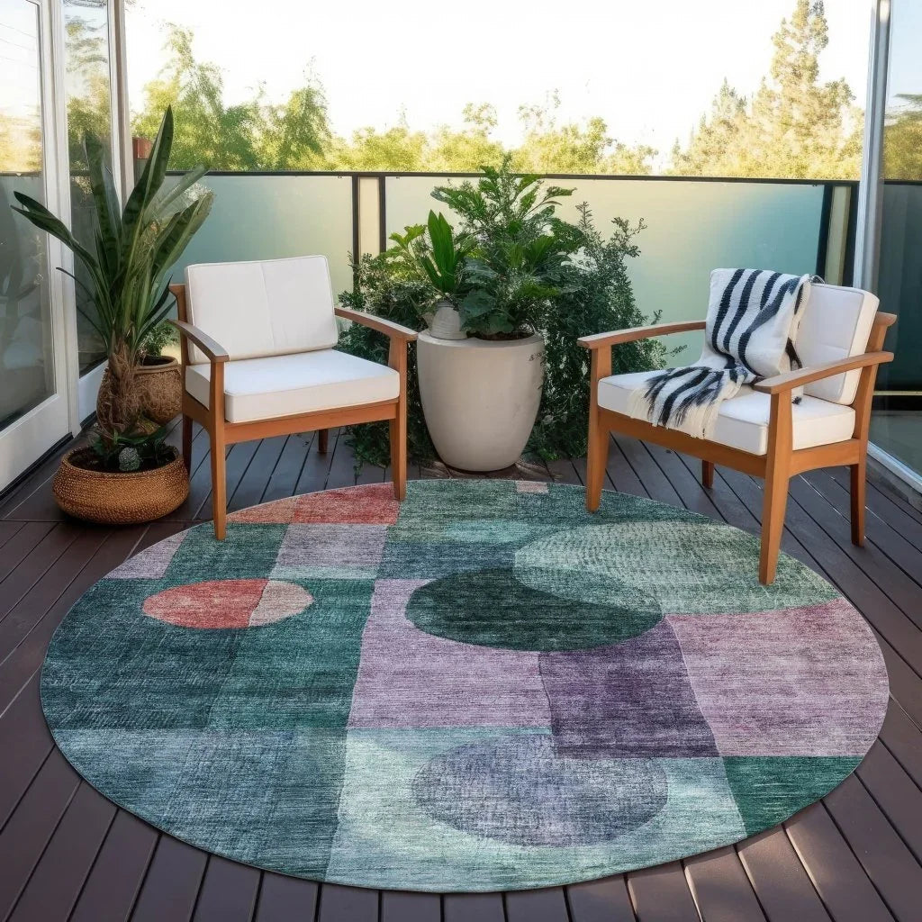 Amara Green Washable Indoor-Outdoor Rug-Outdoor Rugs-LOOMLAN Rugs-LOOMLAN