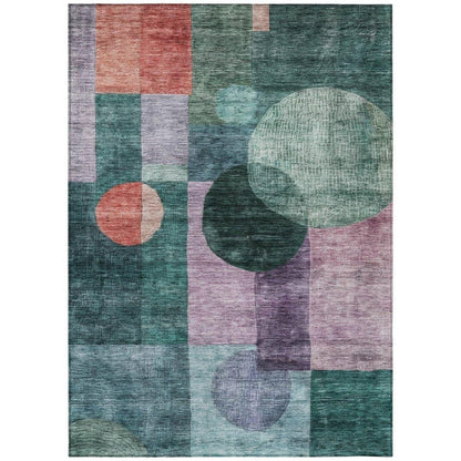 Amara Green Washable Indoor-Outdoor Rug-Outdoor Rugs-LOOMLAN Rugs-2'6" x 3'10"-LOOMLAN