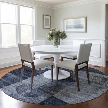 Amara Navy Washable Indoor-Outdoor Rug-Outdoor Rugs-LOOMLAN Rugs-LOOMLAN