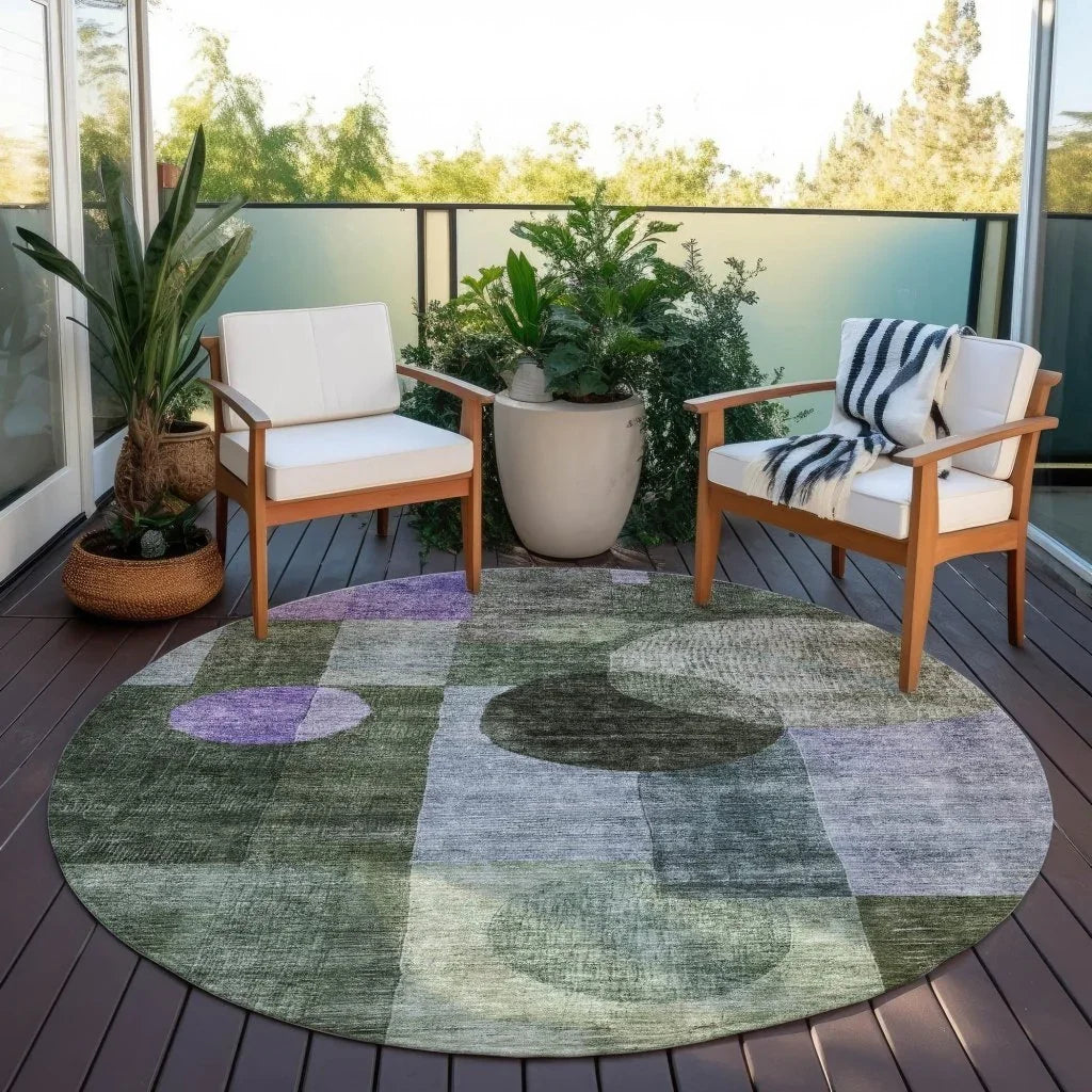 Amara Olive Washable Indoor-Outdoor Rug-Outdoor Rugs-LOOMLAN Rugs-LOOMLAN