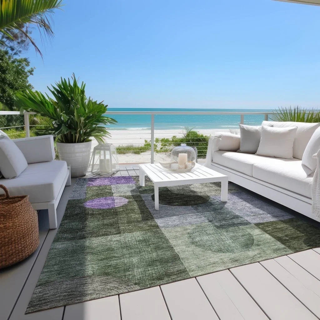 Amara Olive Washable Indoor-Outdoor Rug-Outdoor Rugs-LOOMLAN Rugs-LOOMLAN