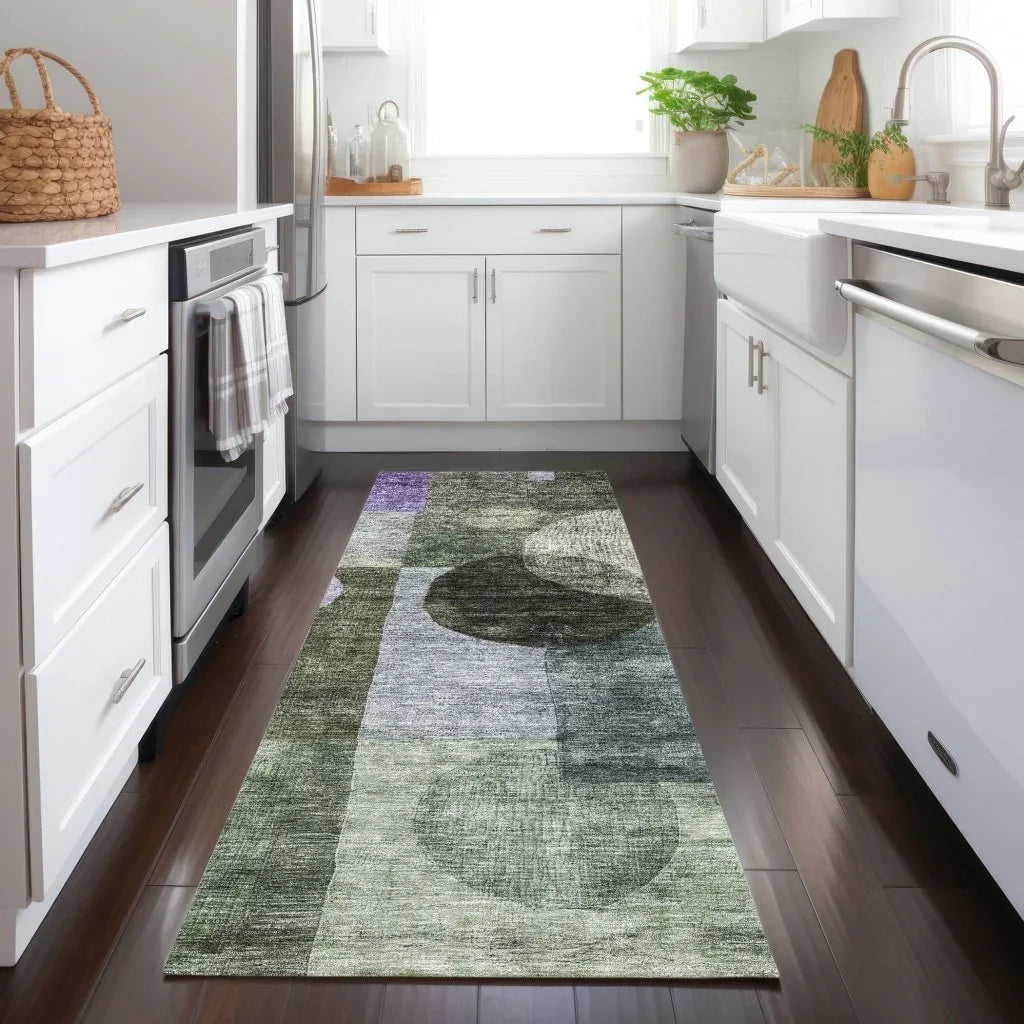 Amara Olive Washable Indoor-Outdoor Rug-Outdoor Rugs-LOOMLAN Rugs-LOOMLAN