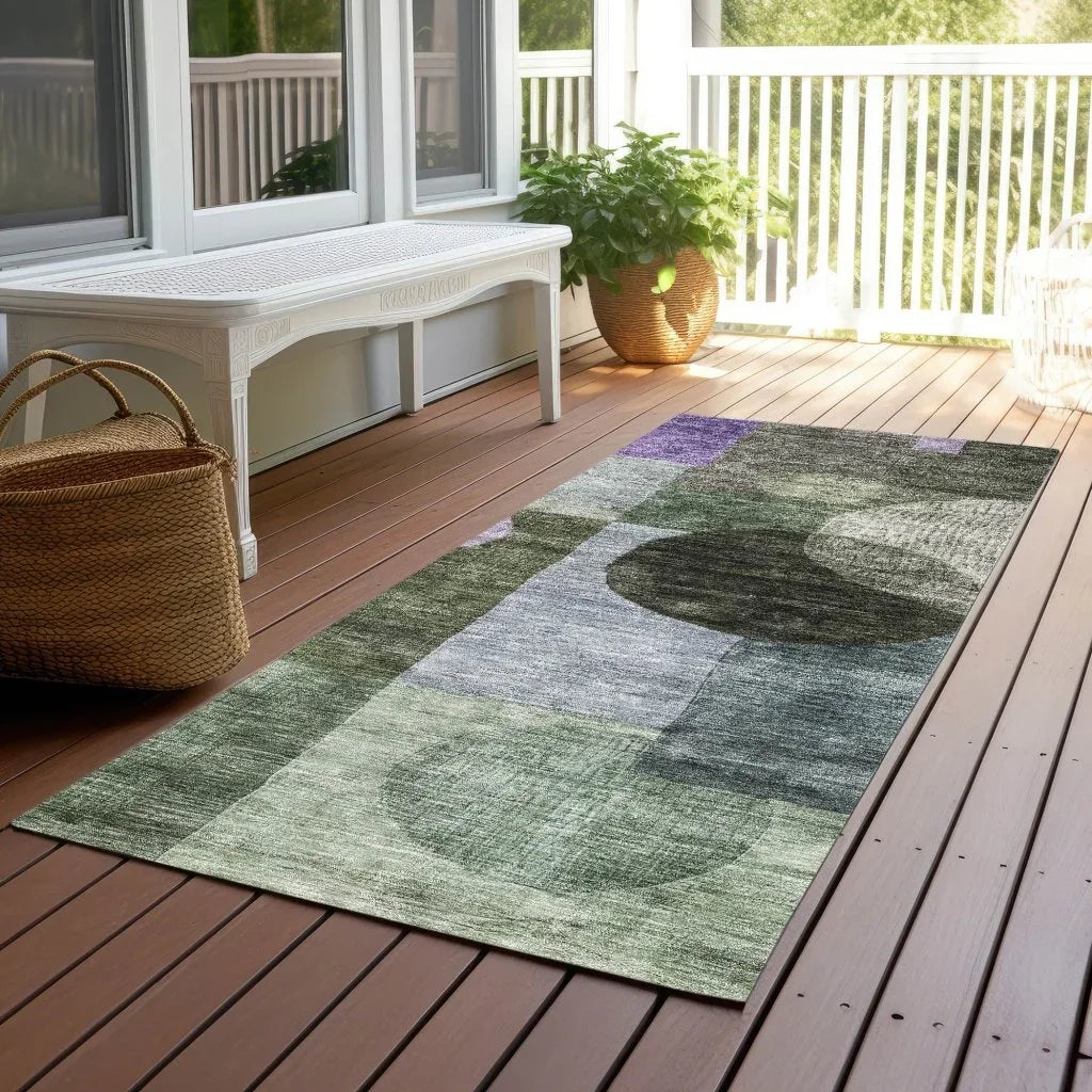 Amara Olive Washable Indoor-Outdoor Rug-Outdoor Rugs-LOOMLAN Rugs-LOOMLAN