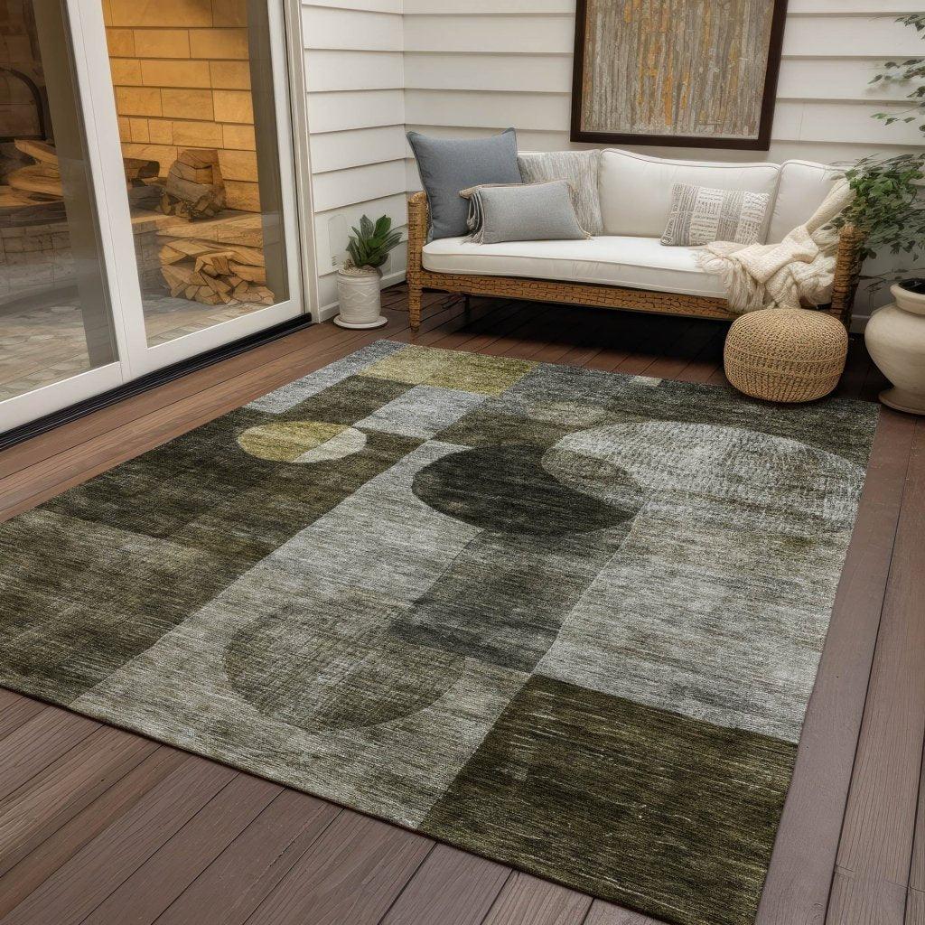 Amara Taupe Washable Indoor-Outdoor Rug-Outdoor Rugs-LOOMLAN Rugs-LOOMLAN
