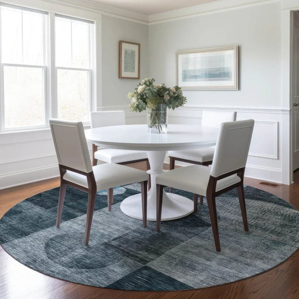 Amara Teal Washable Indoor-Outdoor Rug-Outdoor Rugs-LOOMLAN Rugs-LOOMLAN