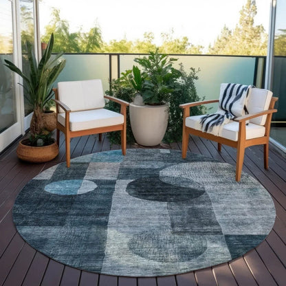 Amara Teal Washable Indoor-Outdoor Rug-Outdoor Rugs-LOOMLAN Rugs-LOOMLAN