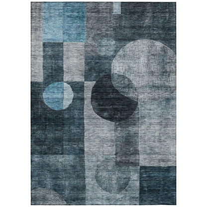 Amara Teal Washable Indoor-Outdoor Rug-Outdoor Rugs-LOOMLAN Rugs-2'6" x 3'10"-LOOMLAN