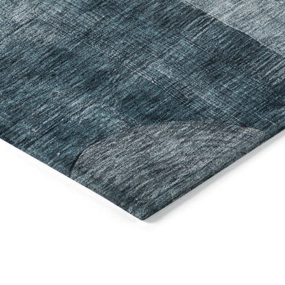 Amara Teal Washable Indoor-Outdoor Rug-Outdoor Rugs-LOOMLAN Rugs-LOOMLAN