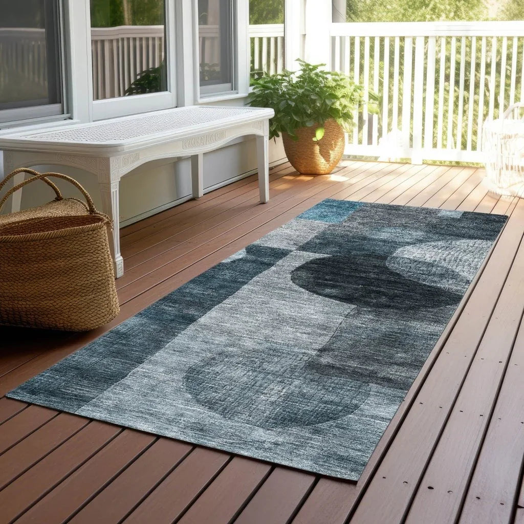 Amara Teal Washable Indoor-Outdoor Rug-Outdoor Rugs-LOOMLAN Rugs-LOOMLAN