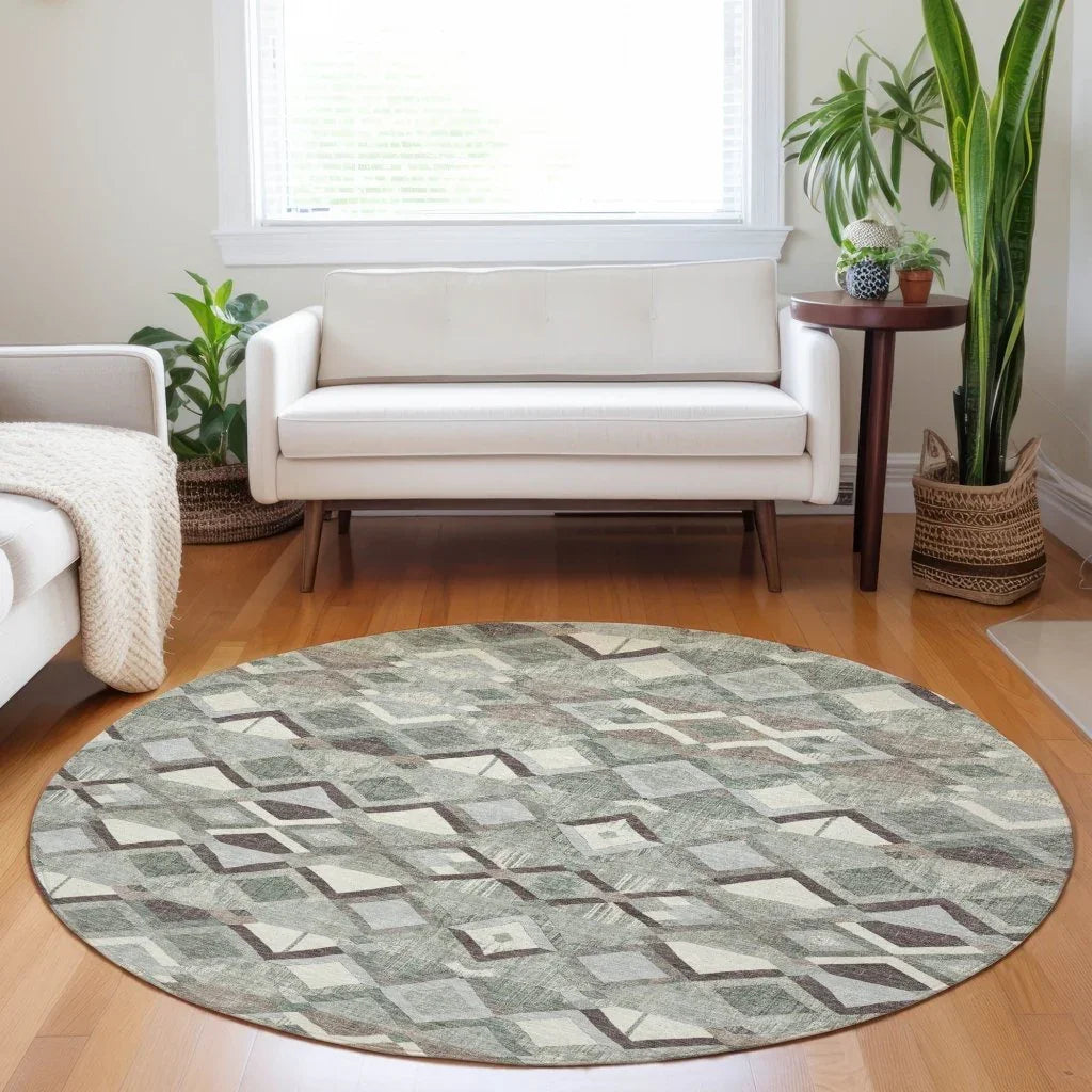 Amarrah Green Washable Indoor - Outdoor Rug - LOOMLAN - LOOMLAN Rugs - Outdoor Rugs