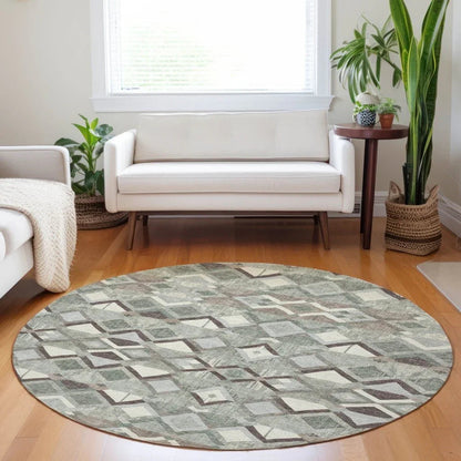 Amarrah Green Washable Indoor - Outdoor Rug - LOOMLAN - LOOMLAN Rugs - Outdoor Rugs