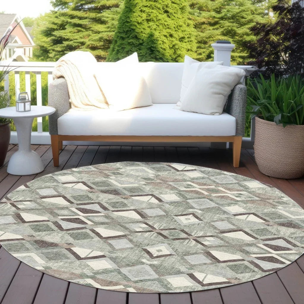 Amarrah Green Washable Indoor - Outdoor Rug - LOOMLAN - LOOMLAN Rugs - Outdoor Rugs