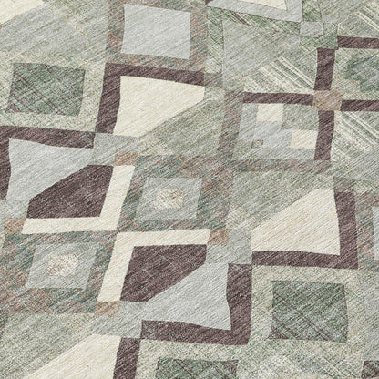 Amarrah Green Washable Indoor - Outdoor Rug - LOOMLAN - LOOMLAN Rugs - Outdoor Rugs
