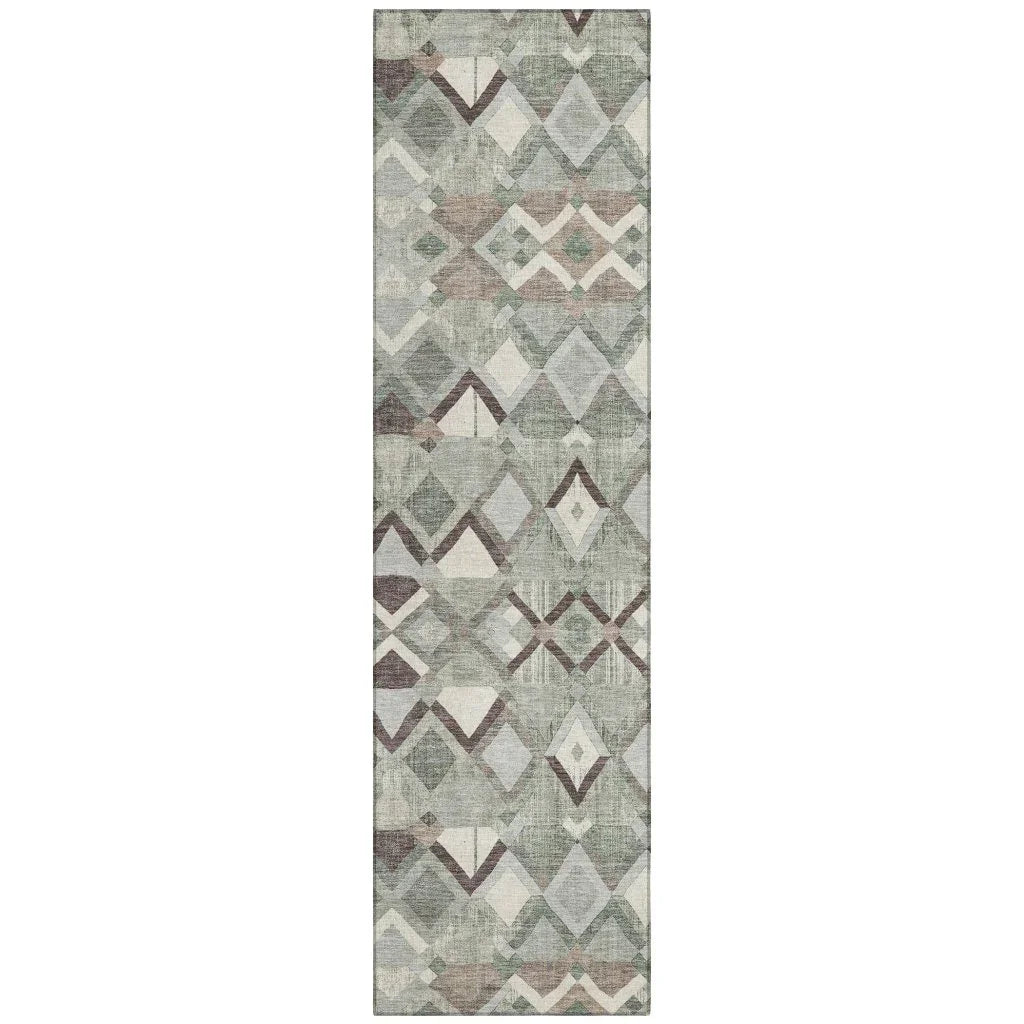 Amarrah Green Washable Indoor - Outdoor Rug - LOOMLAN - LOOMLAN Rugs - Outdoor Rugs