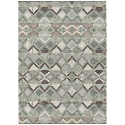 Amarrah Green Washable Indoor - Outdoor Rug - LOOMLAN - LOOMLAN Rugs - Outdoor Rugs