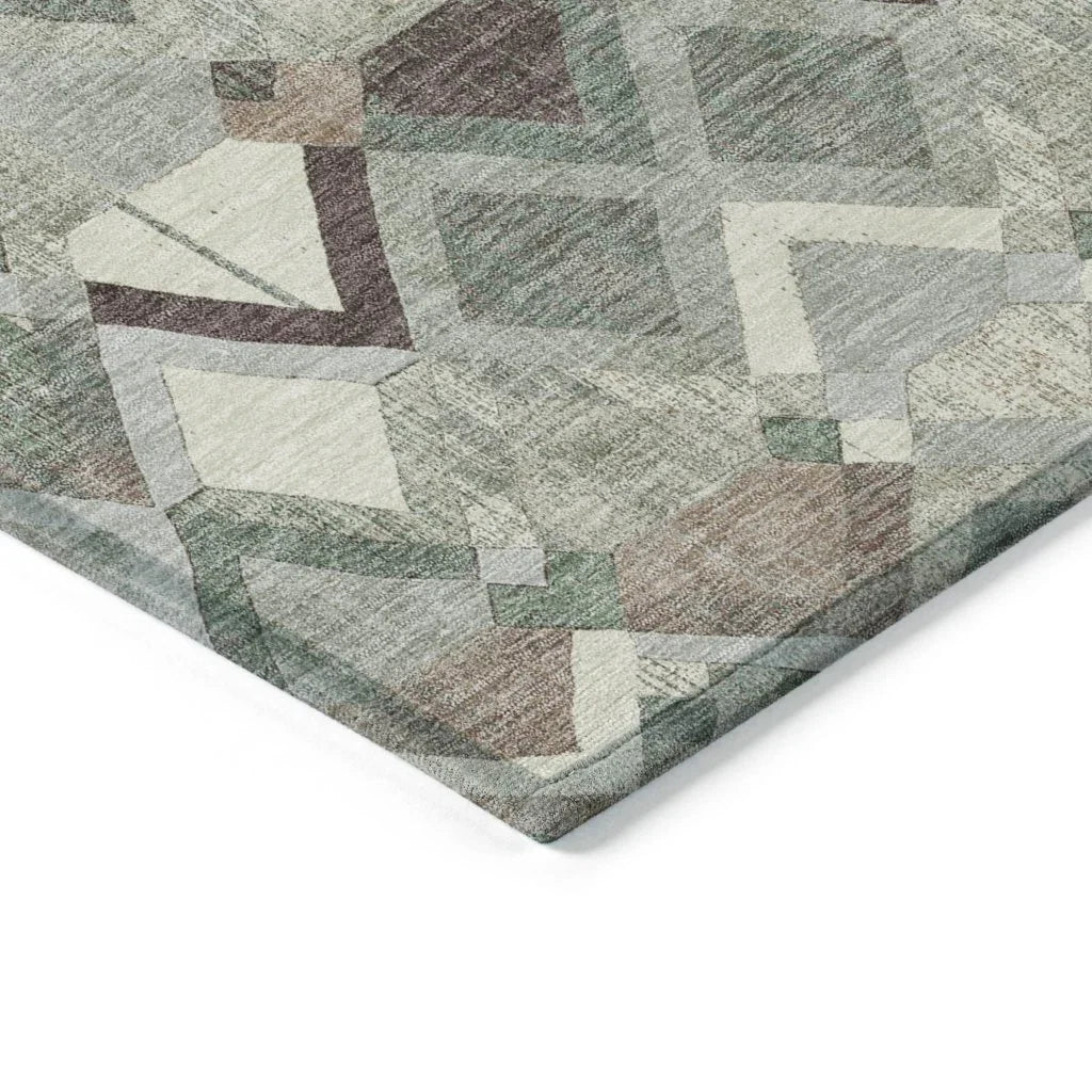 Amarrah Green Washable Indoor - Outdoor Rug - LOOMLAN - LOOMLAN Rugs - Outdoor Rugs