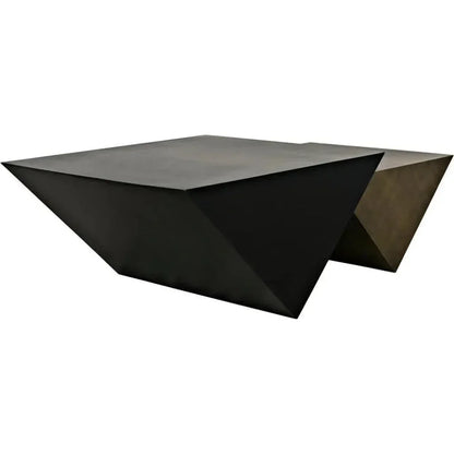 Amboss Coffee Table, Black Metal, Aged Brass - LOOMLAN - Noir - Coffee Tables