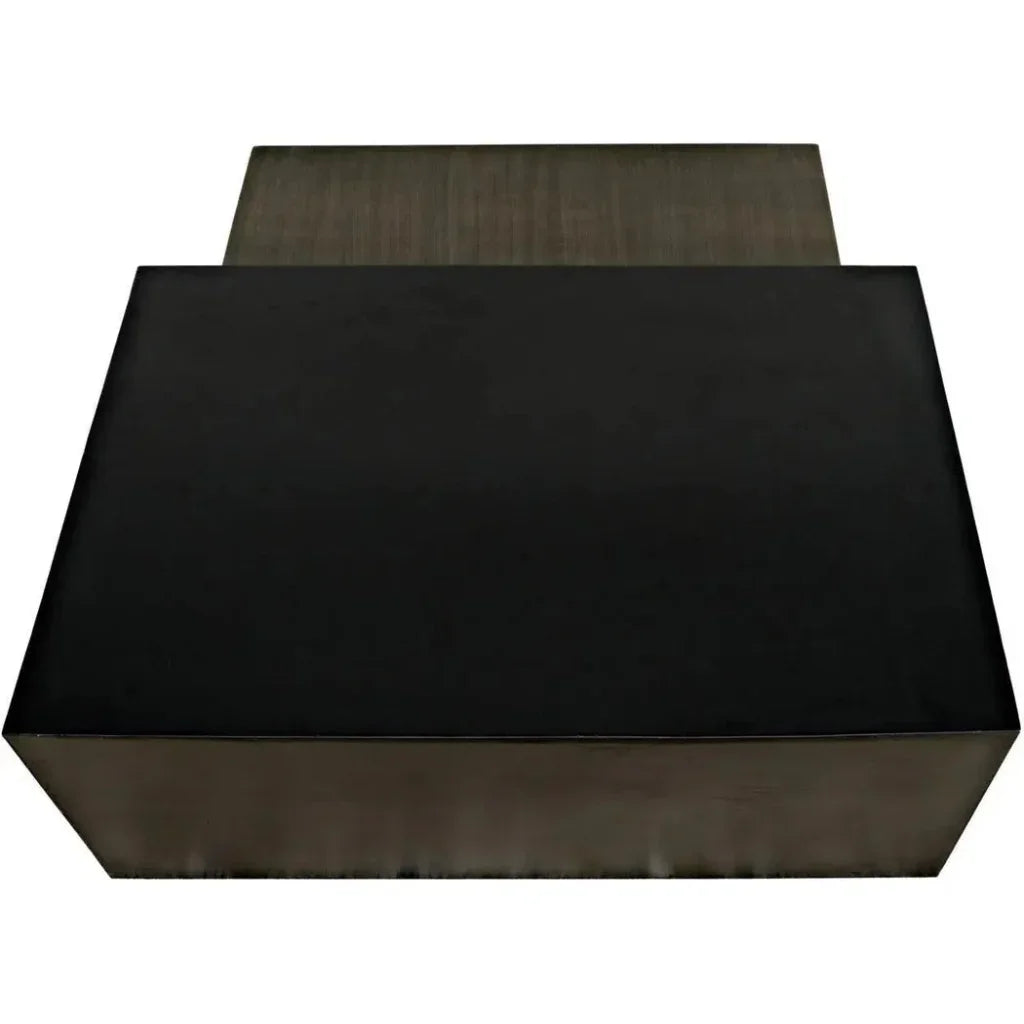 Amboss Coffee Table, Black Metal, Aged Brass - LOOMLAN - Noir - Coffee Tables