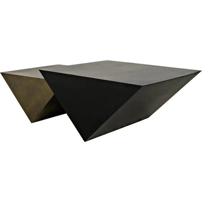 Amboss Coffee Table, Black Metal, Aged Brass - LOOMLAN - Noir - Coffee Tables