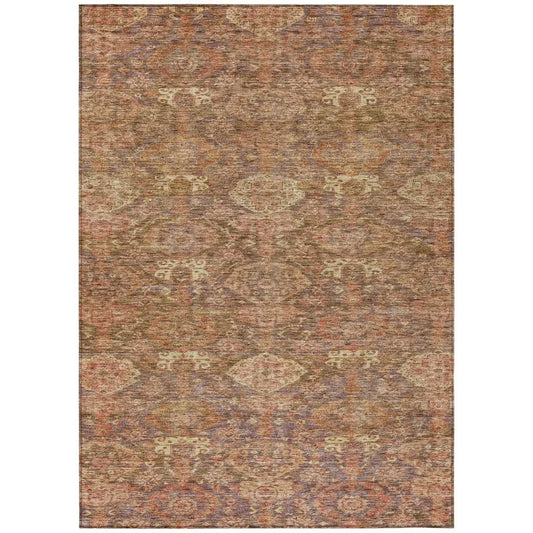 Ambray Brown Washable Indoor-Outdoor Rug-Outdoor Rugs-LOOMLAN Rugs-2'6" x 3'10"-LOOMLAN
