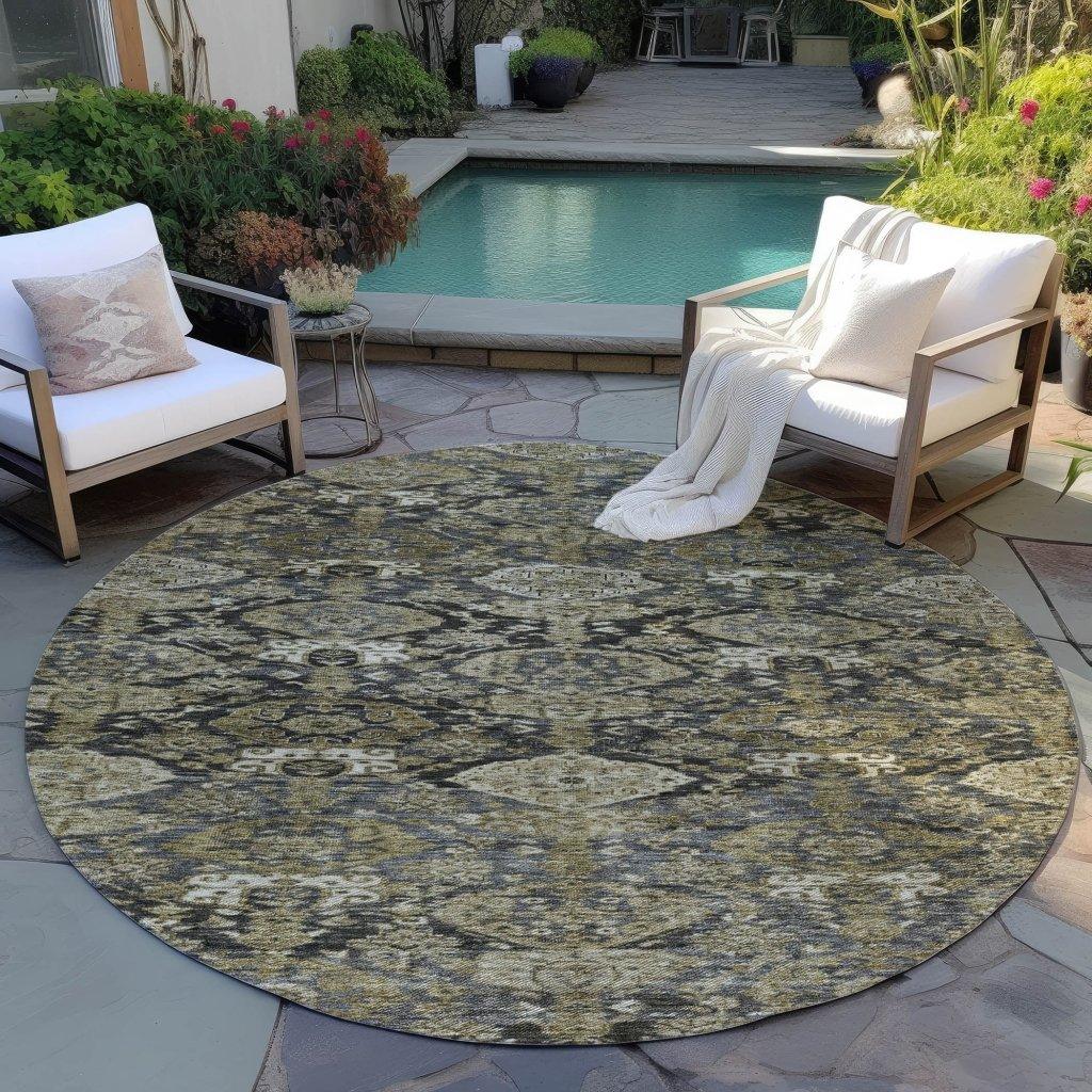 Ambray Gray Washable Indoor-Outdoor Rug-Outdoor Rugs-LOOMLAN Rugs-LOOMLAN