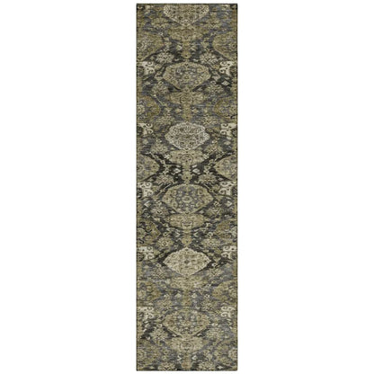 Ambray Gray Washable Indoor-Outdoor Rug-Outdoor Rugs-LOOMLAN Rugs-2'3" x 7'6"-LOOMLAN