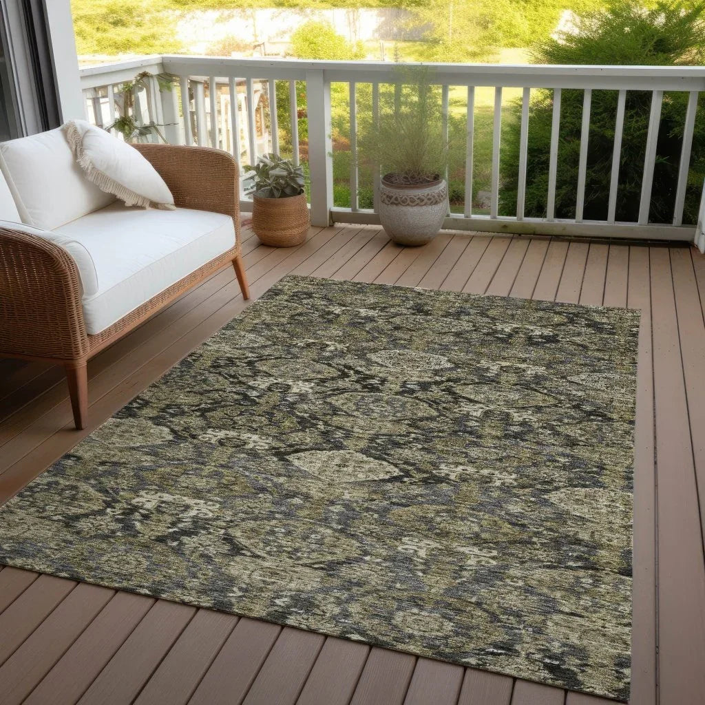 Ambray Gray Washable Indoor-Outdoor Rug-Outdoor Rugs-LOOMLAN Rugs-LOOMLAN