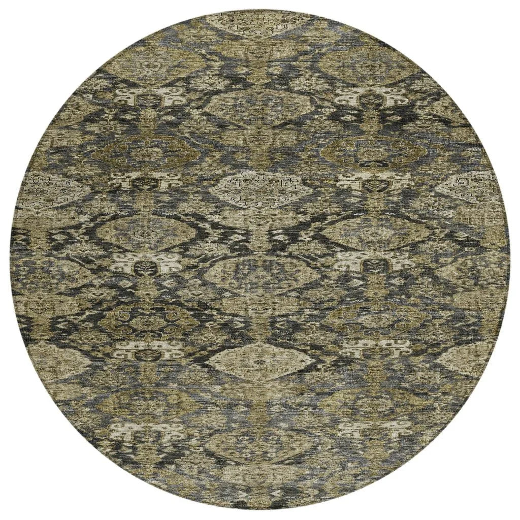 Ambray Gray Washable Indoor-Outdoor Rug-Outdoor Rugs-LOOMLAN Rugs-8' x 8'-LOOMLAN