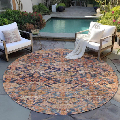 Ambray Orange Washable Indoor-Outdoor Rug-Outdoor Rugs-LOOMLAN Rugs-LOOMLAN