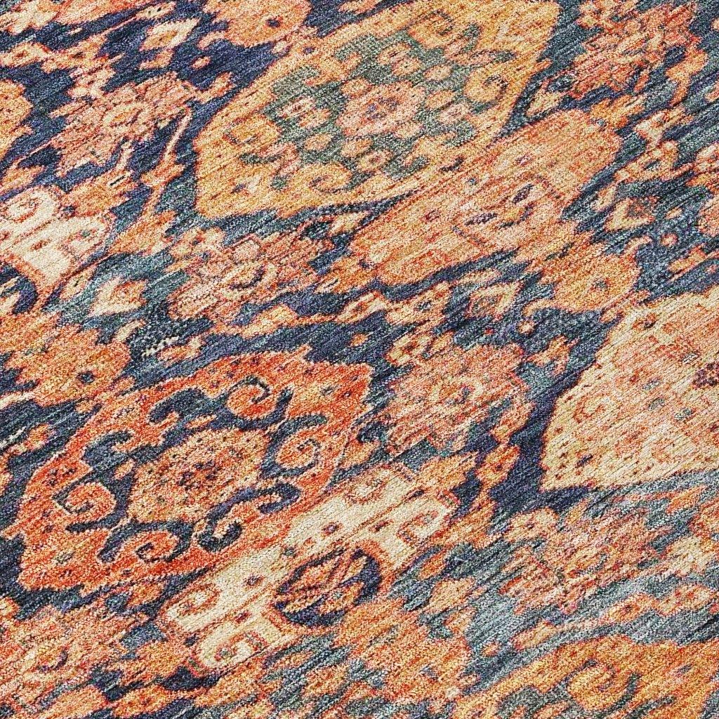 Ambray Orange Washable Indoor-Outdoor Rug-Outdoor Rugs-LOOMLAN Rugs-LOOMLAN