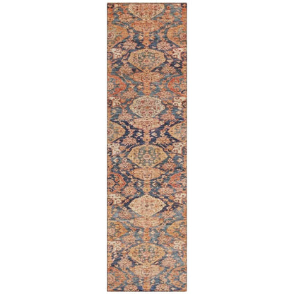 Ambray Orange Washable Indoor-Outdoor Rug-Outdoor Rugs-LOOMLAN Rugs-2'3" x 7'6"-LOOMLAN