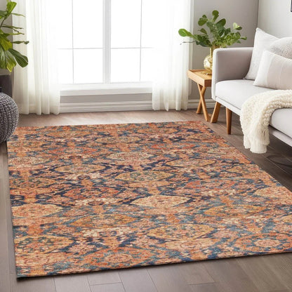 Ambray Orange Washable Indoor-Outdoor Rug-Outdoor Rugs-LOOMLAN Rugs-LOOMLAN